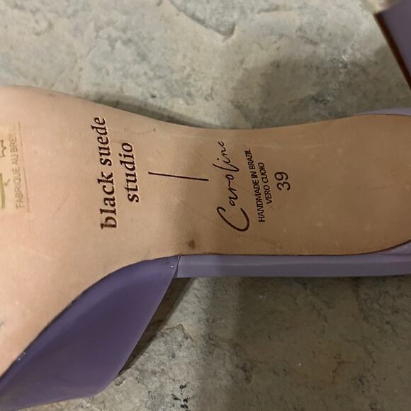 Black Suede Studio Bella High-heel Mule Lavender Sz 39 Baddie Glam Pointed Toe - Picture 8 of 8